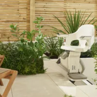 Outdoor space with a chair lift