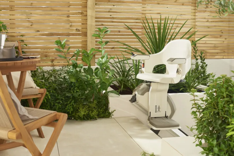 Outdoor space with a chair lift