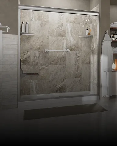 Home shower with tile