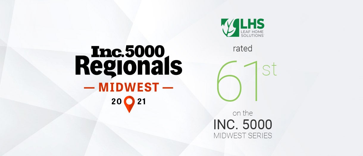 graphic showing leaf home solutions ranked 61st