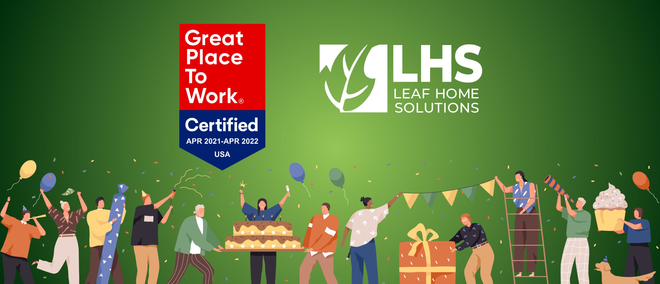leaf home solutions graphic showcasing a great place to work award
