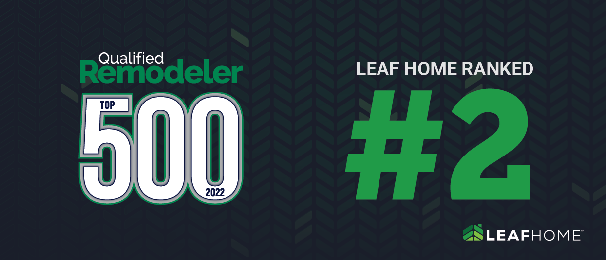 Leaf Home logo and Qualified Remodeler logos with the number two.